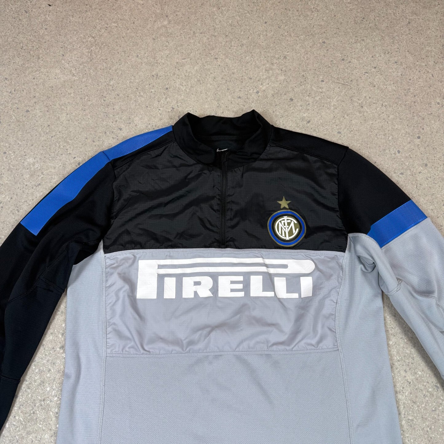 Nike Inter Milan Training Top Dri Fit Large Black Grey Vintage Long Sleeve
