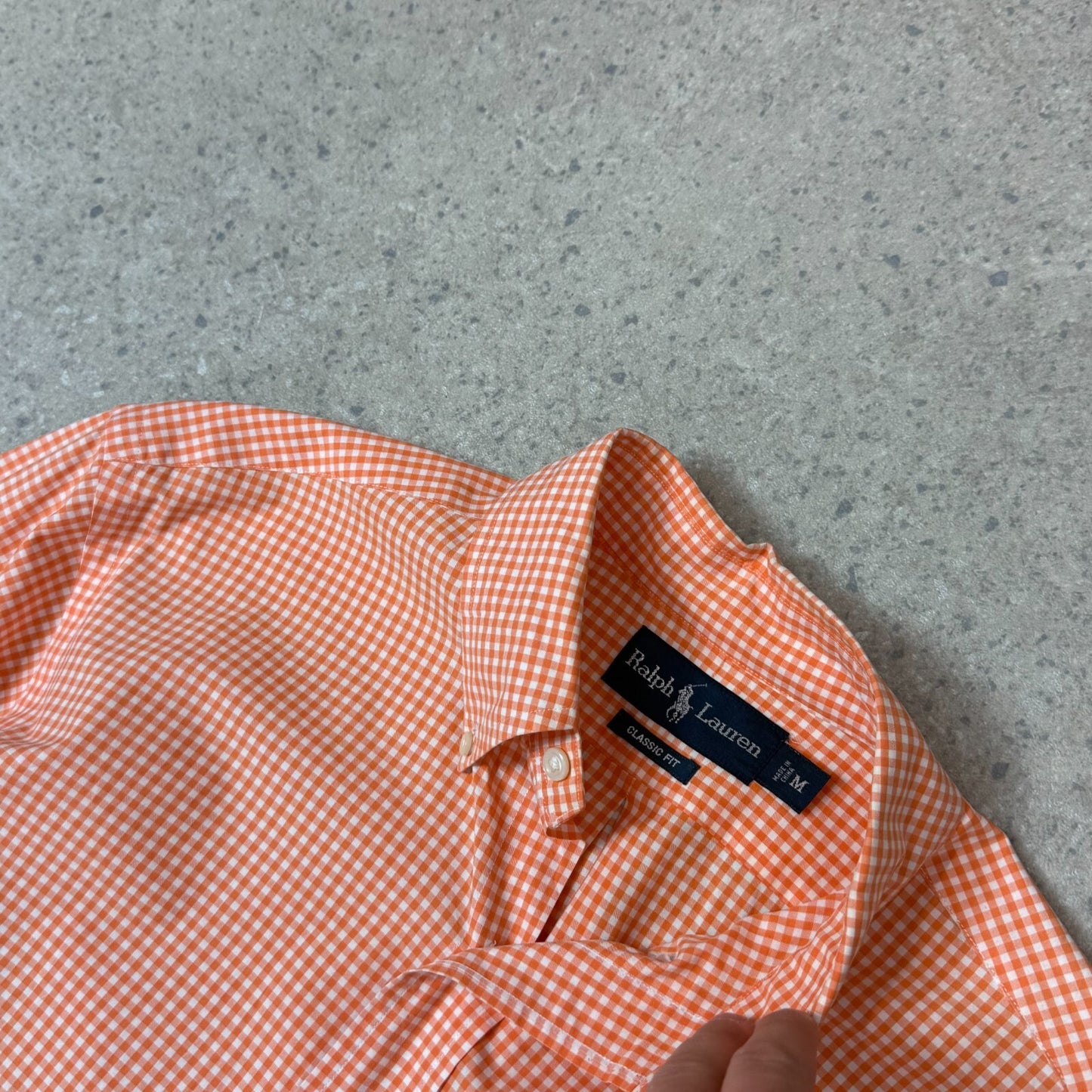 Ralph Lauren Shirt Medium Orange Check Shirt