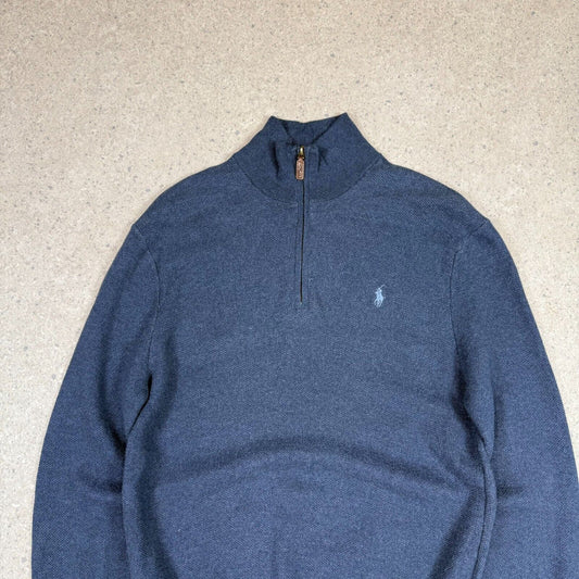 Ralph Lauren 1/4 Zip Jumper Medium Blue