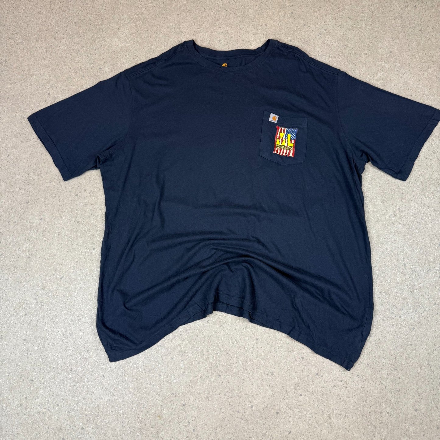 Carhattt Navy Pocket Logo T Shirt 4XL Relaxed Fit Vintage