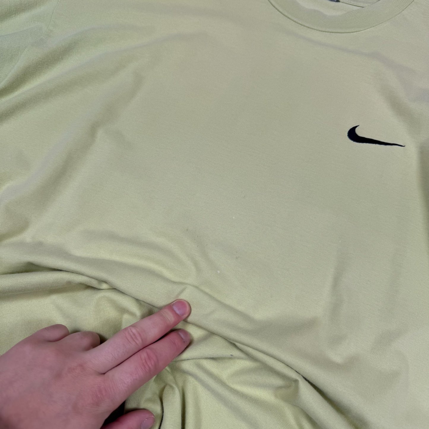 Vintage Nike T Shirt XL Neon Green Embroidered Logo Heavyweight 90s