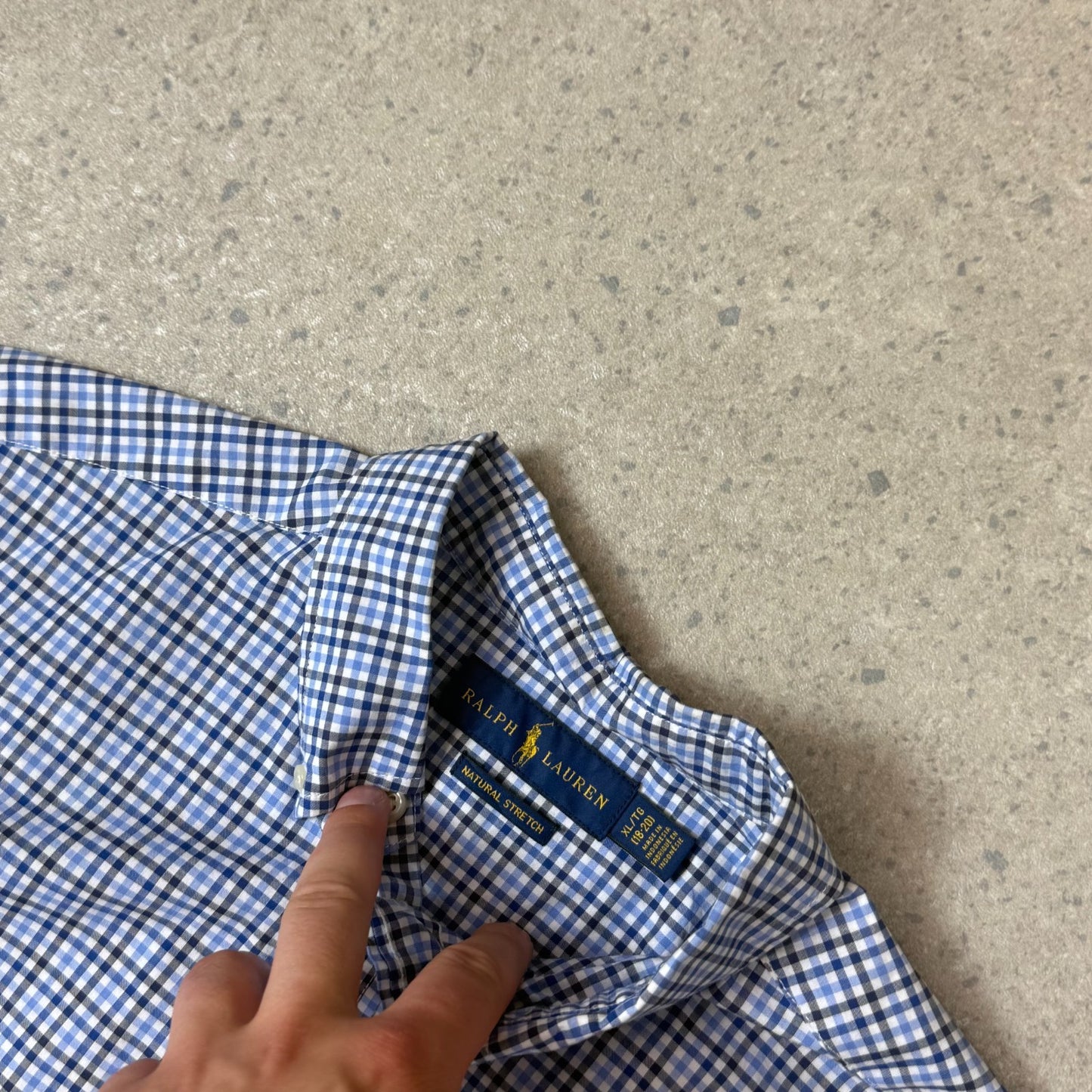 Ralph Lauren Shirt Small Embroidered Logo Blue Check