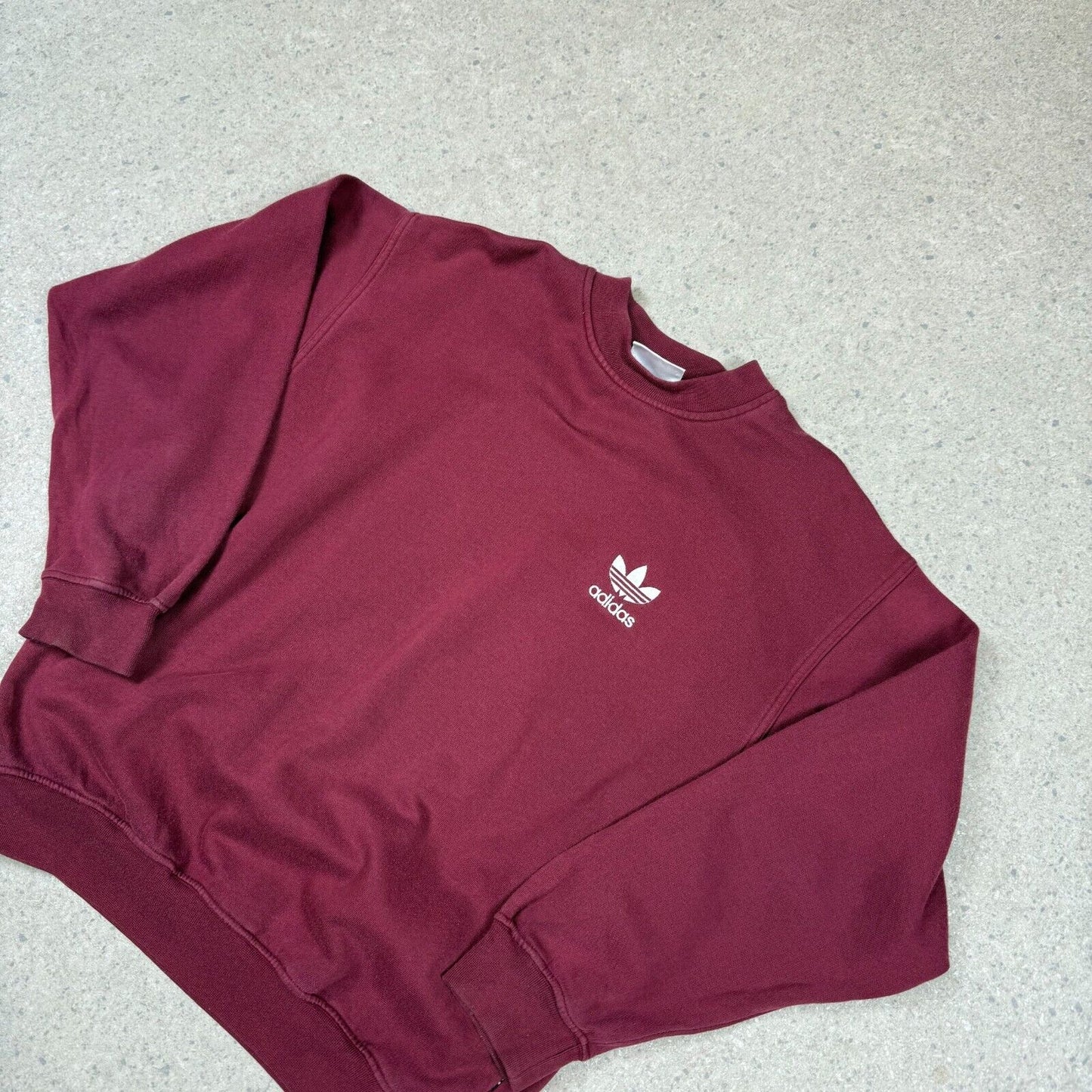 Adidas Sweatshirt Medium Burgubdy Red Vintage 80s Rare Jumper Relaxed Fit