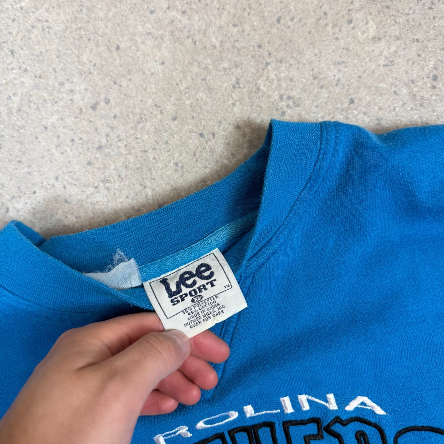 Lee Sport XL Blue Vintage Jumper Heavyweight Fully Embroidered