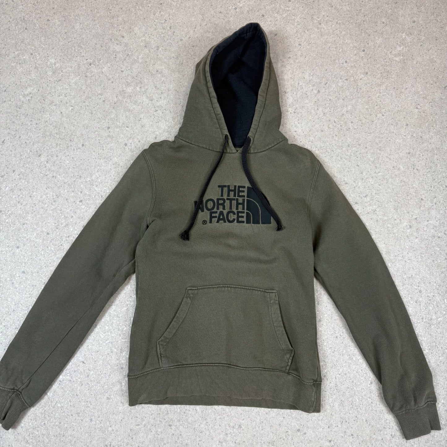 North Face Hoodie XS Khaki Colourway Embroidered Logo Hooded Pocket