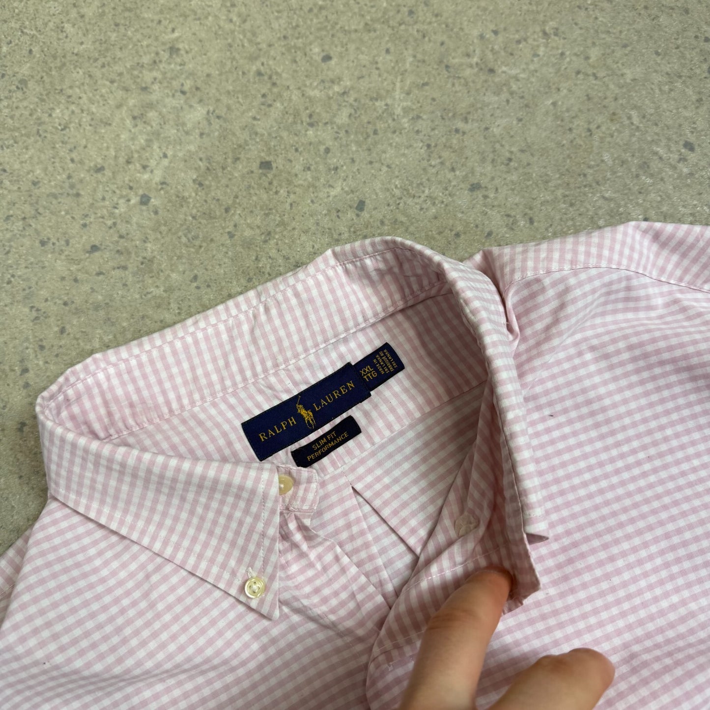Ralph Lauren Check Shirt 2XL Slim Fit Pink Colourway Long Sleeve