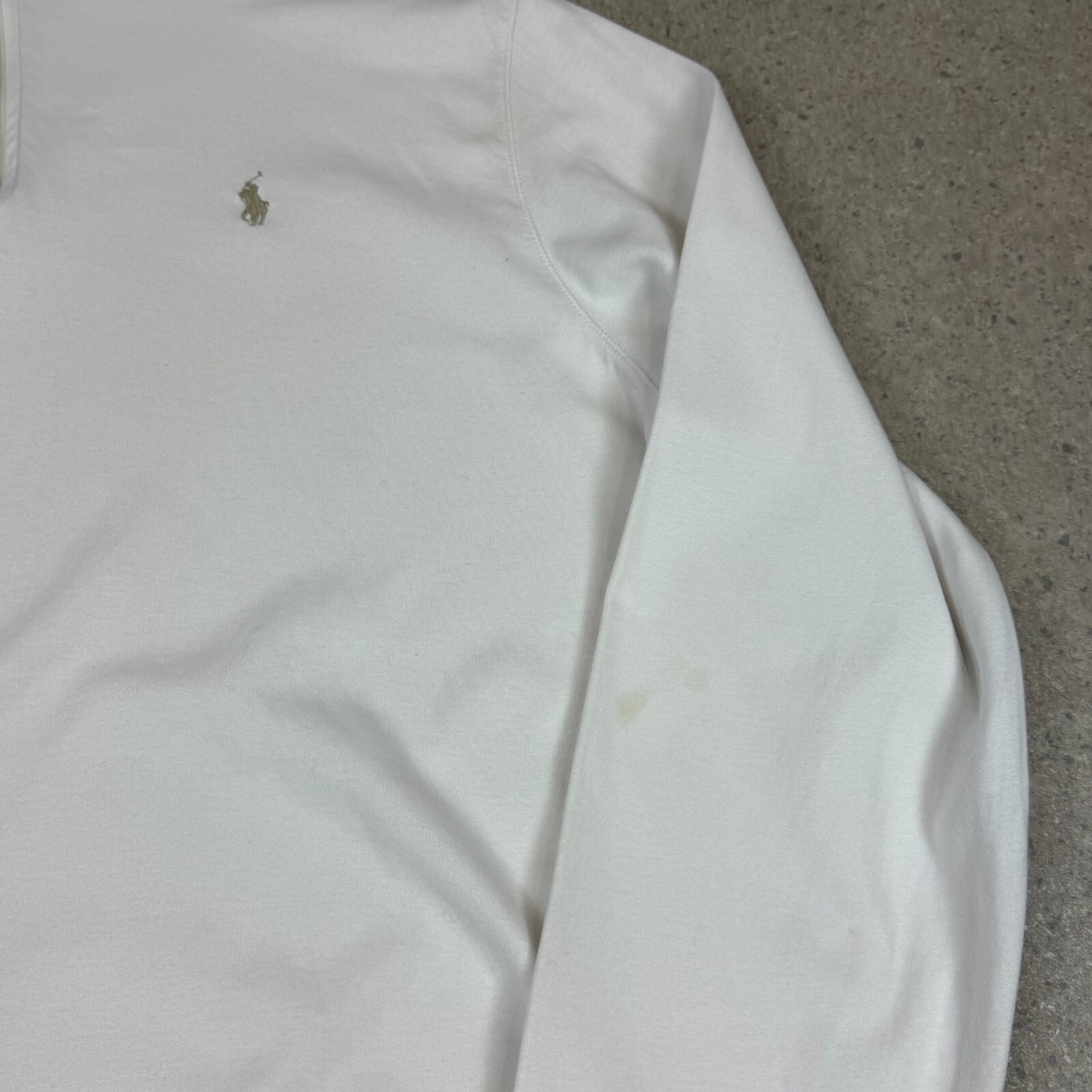 Ralph Lauren 1/4 Zip XXL White Colourway Embroidered Logo Long Sleeve