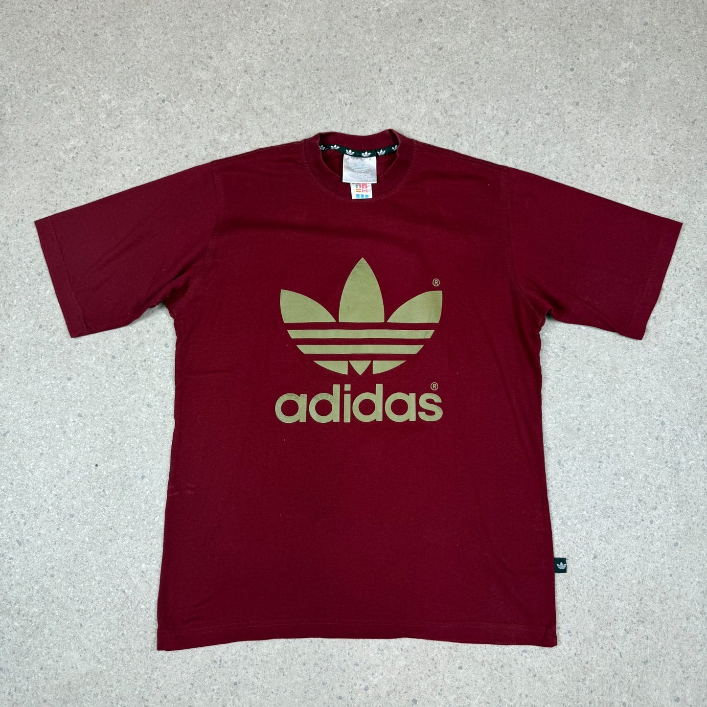 Adidas Burgundy T Shirt Large 90s Short Sleeve