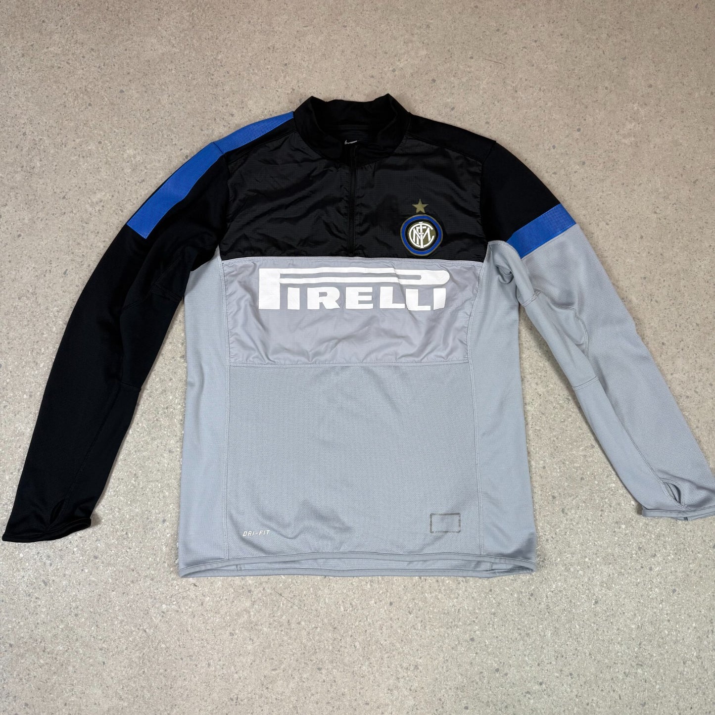 Nike Inter Milan Training Top Dri Fit Large Black Grey Vintage Long Sleeve