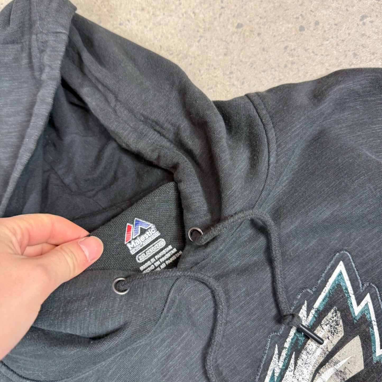 Philadelphia Eagles Hoodie 2XL Grey Majestic
