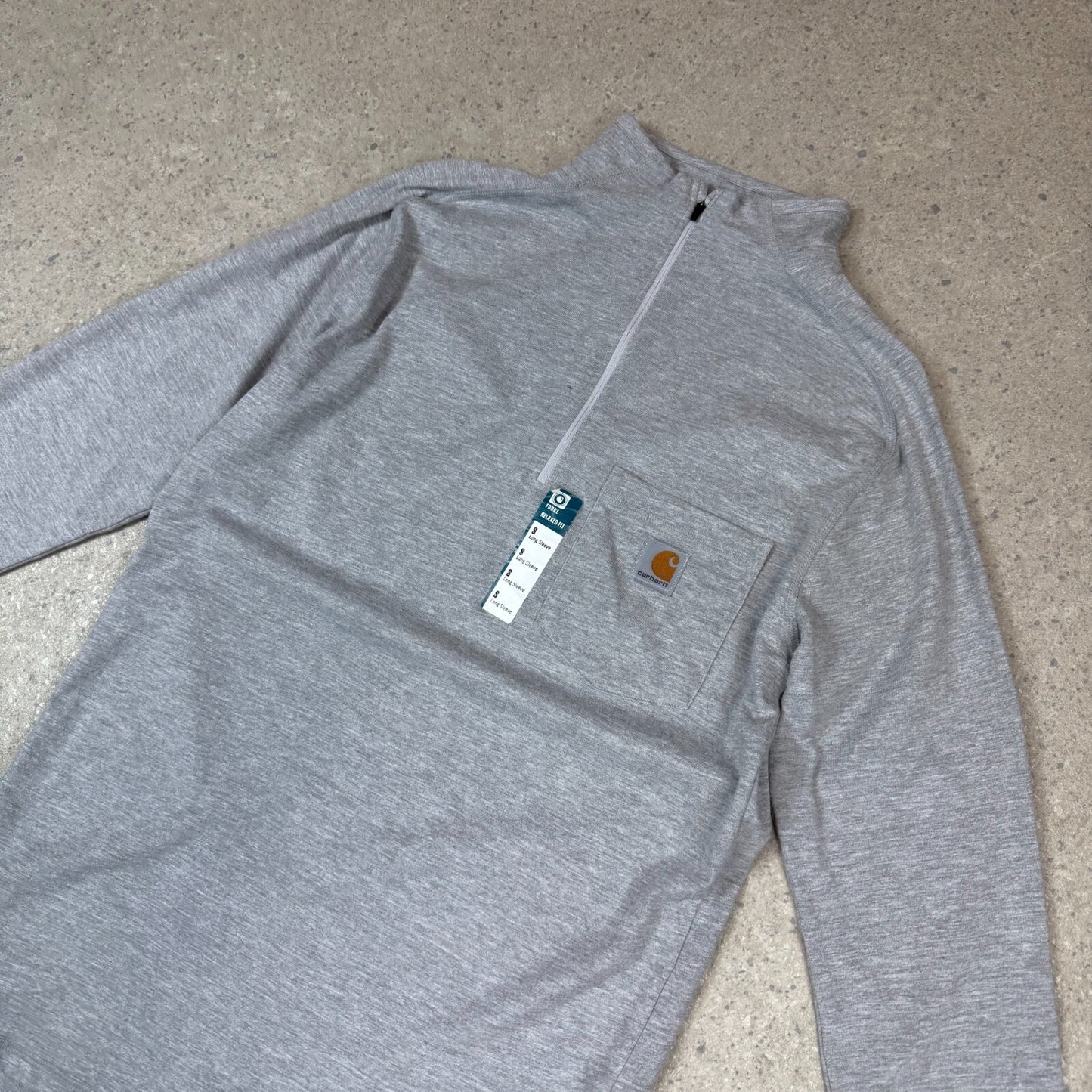 Carhartt 1/4 Zip Jumper S / M Grey Lightweight Long Sleeve