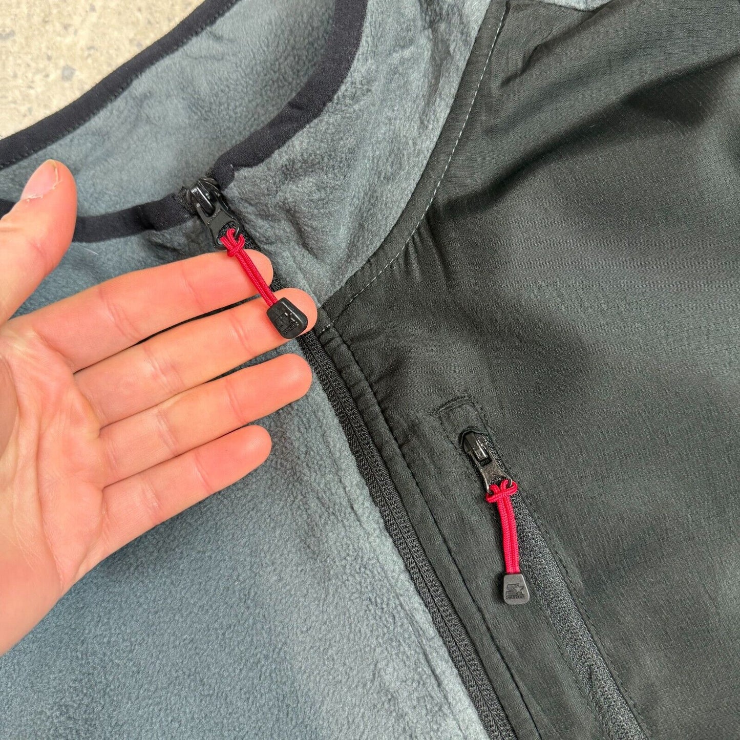 Starter Fleece Medium 1/4 Zip Jumper Grey Black