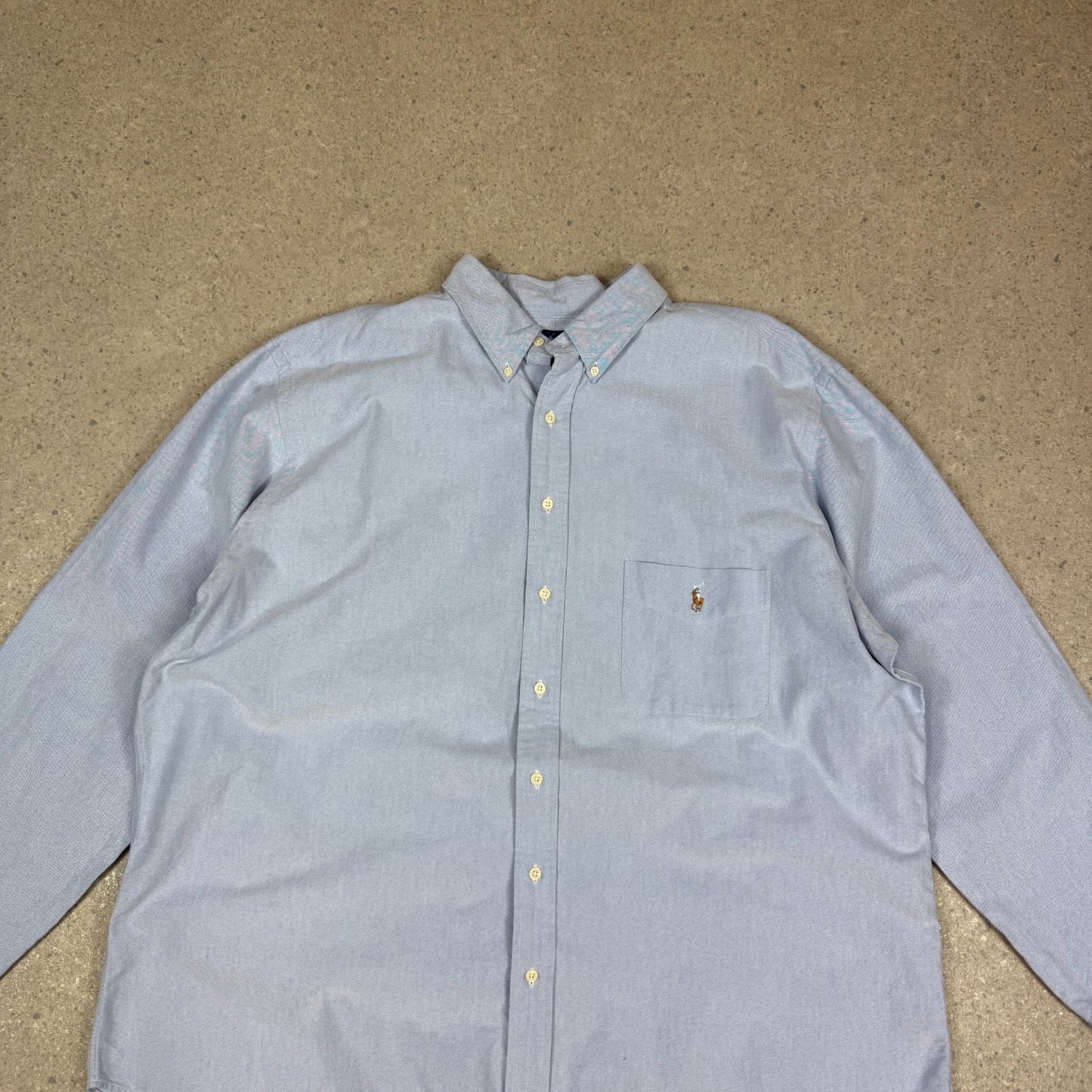Ralph Lauren Shirt 2XLT Blue Colourway Embroidered Logo Brown Horse Oversized