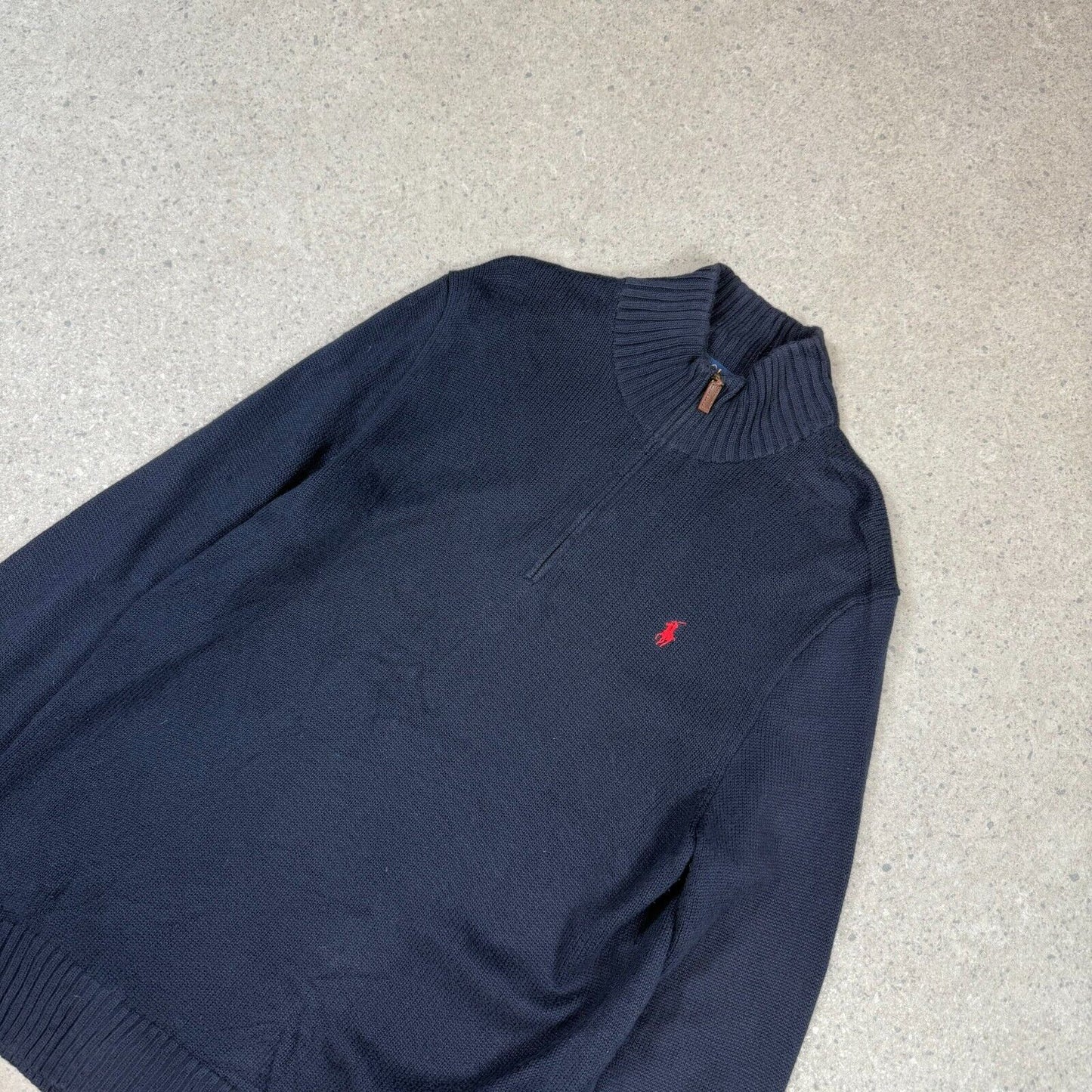 Polo Ralph Lauren 1/4 Zip Jumper Medium Navy