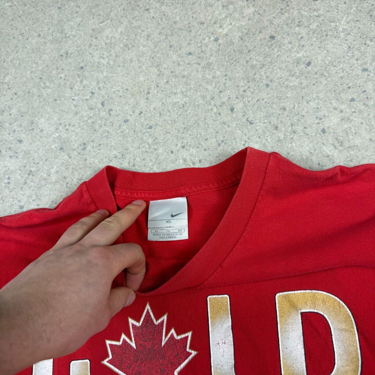 Nike Canada T Shirt XL Red Y2K Silver Tag Nike Vancouver Olympic Games 2010