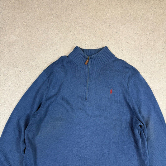 Ralph Lauren 1/4 Zip Jumper Large Blue