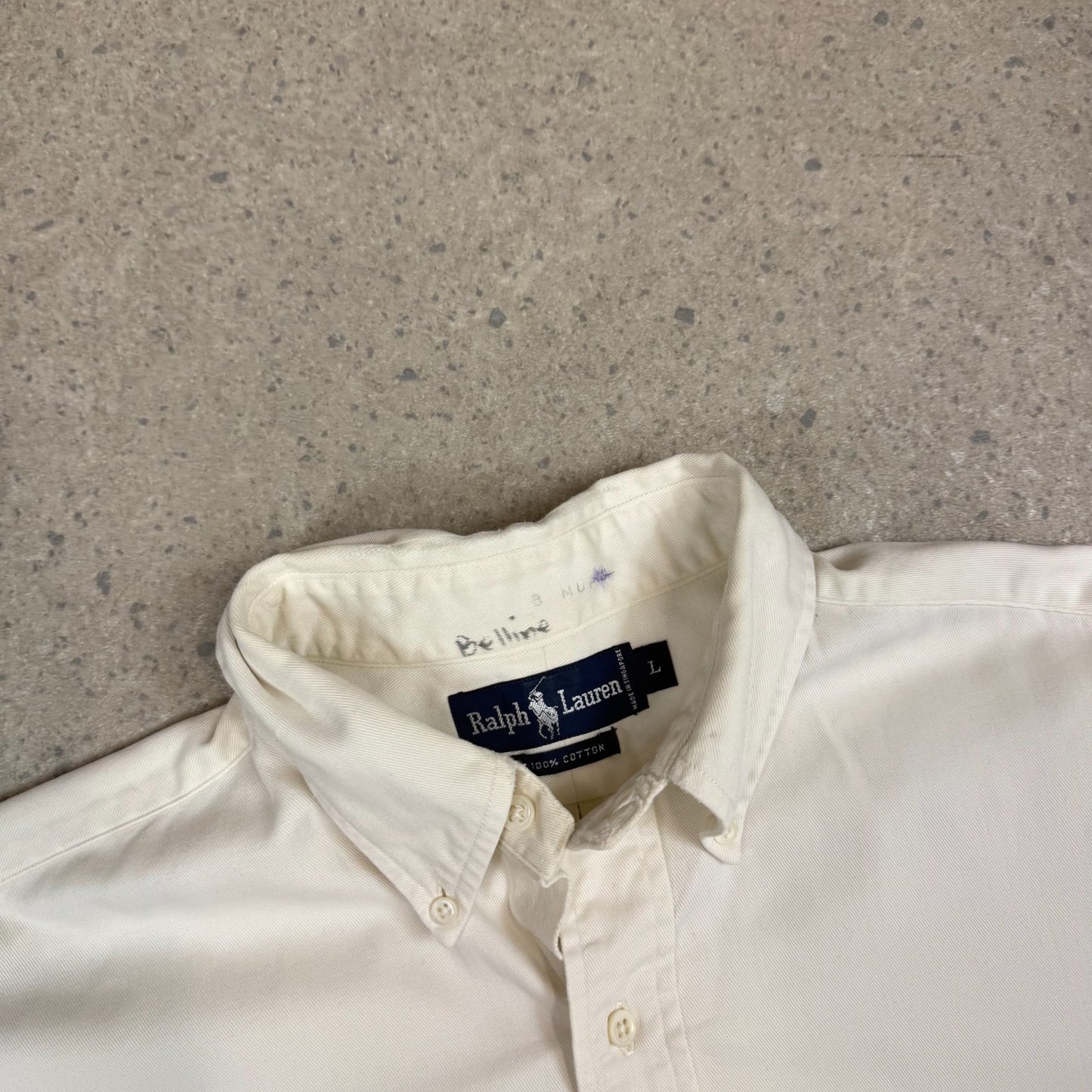 Ralph Lauren Shirt Large Off White Colourway Heavyweight Cotton