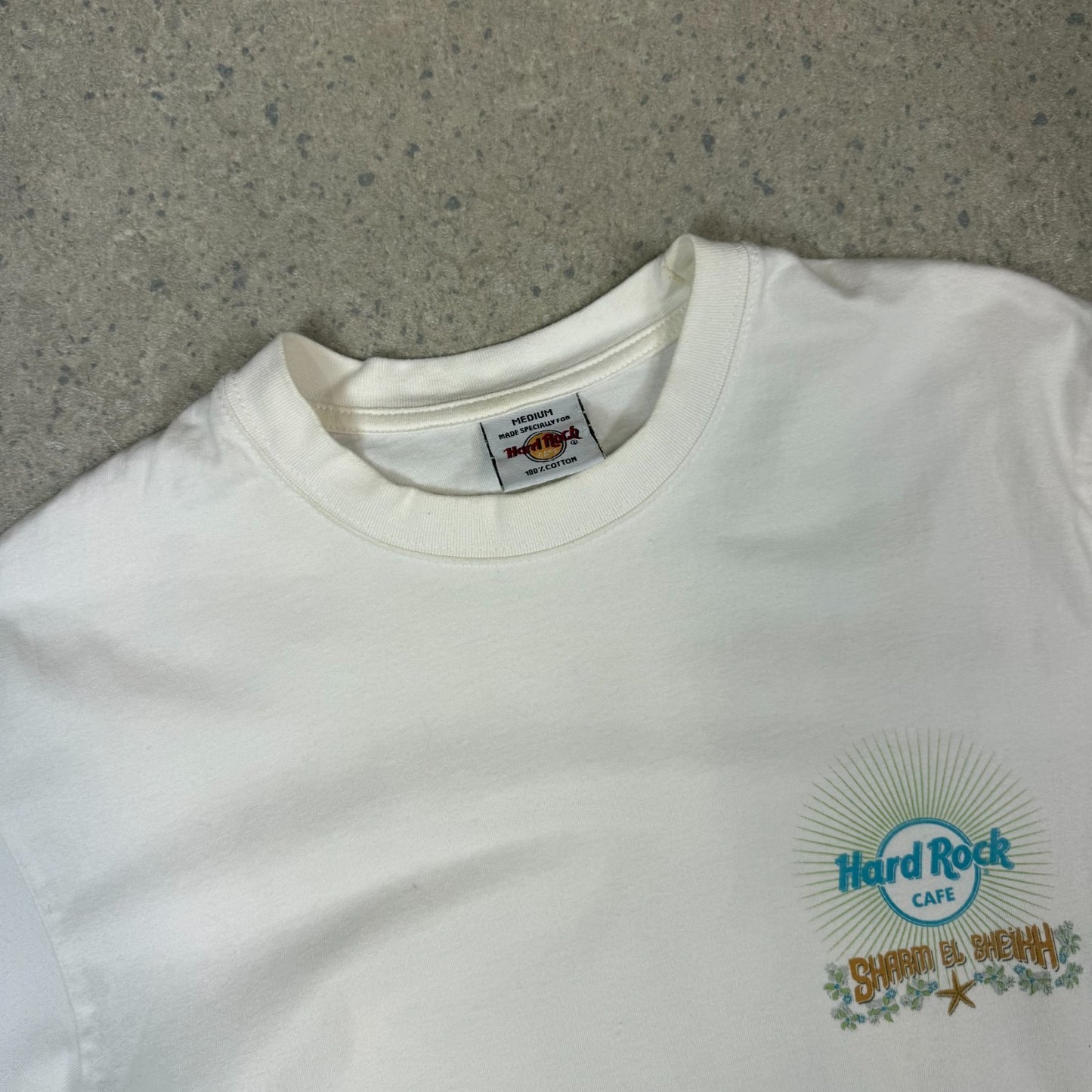 Hard Rock Cafe T Shirt Medium White Melon Shark El Sheikh