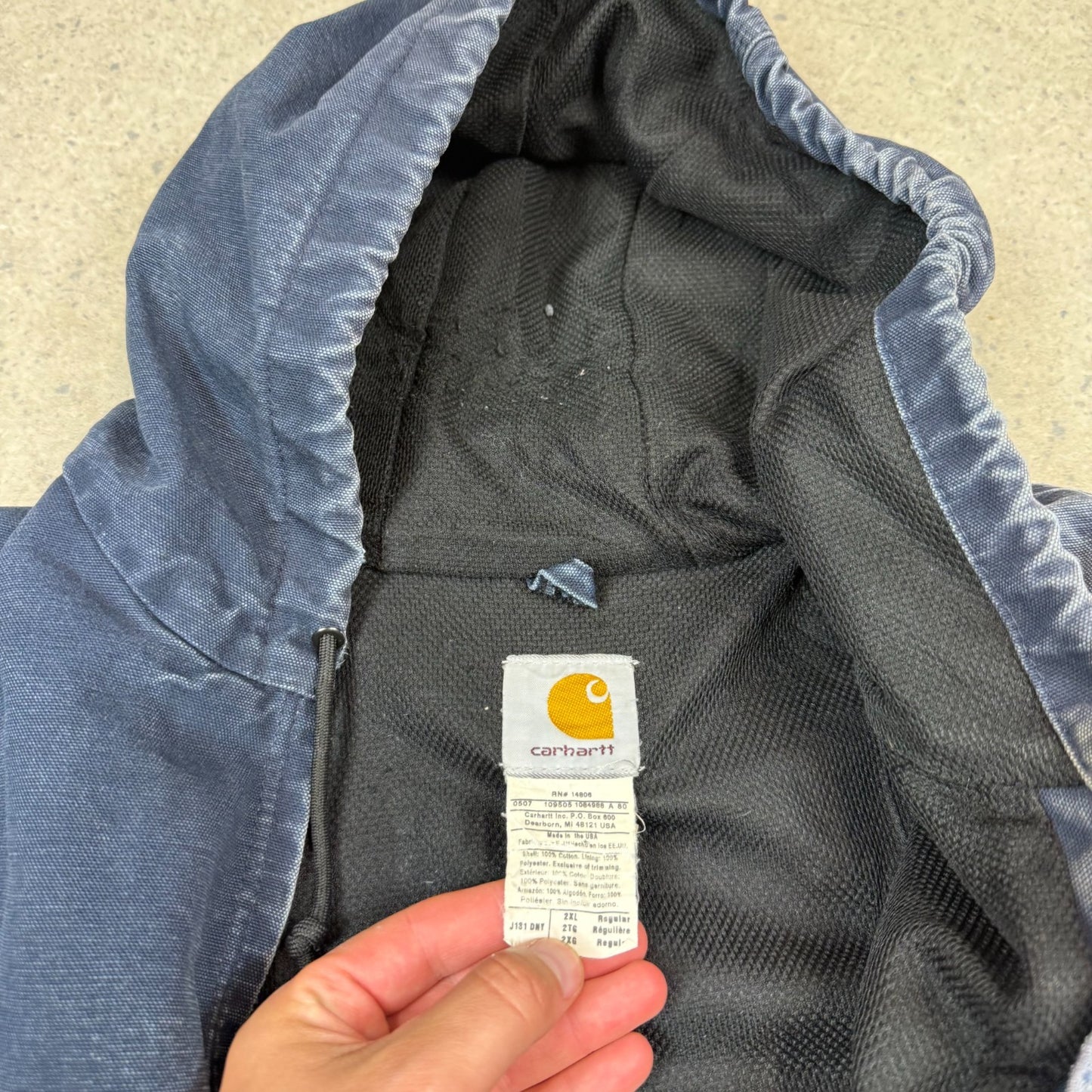 Carhartt Active Jacket XL Navy Colourway Model J131DNY Hooded