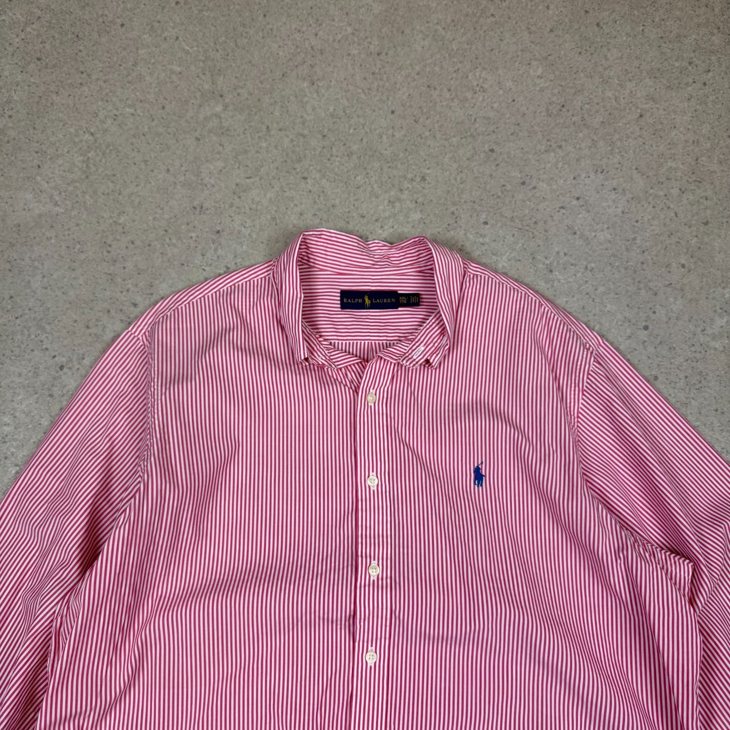 Ralph Lauren Shirt 2XL Pink and White Striped Embroidered Logo