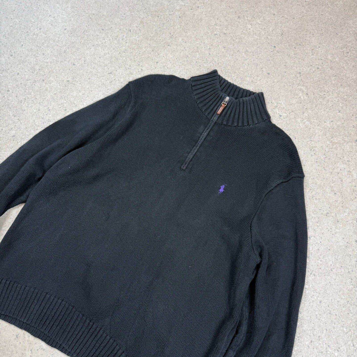 Polo Ralph Lauren 1/4 Zip XL Jumper Black Colourway Cotton
