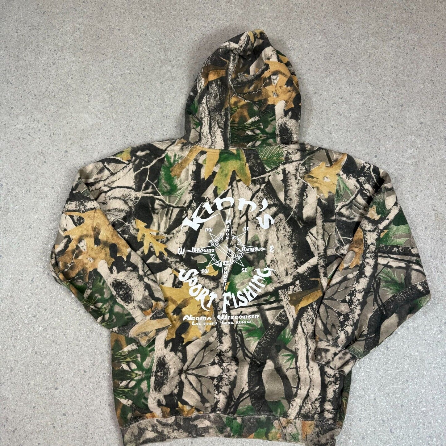 Tree Hoodie Medium Camo Vintage USA