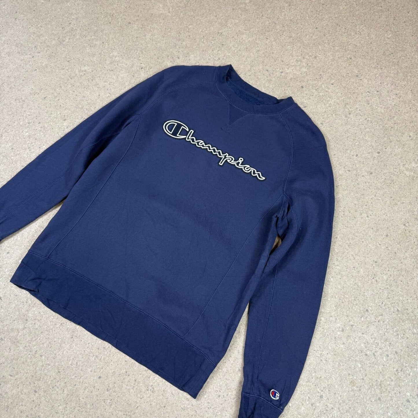 Champion Sweatshirt Small Navy Y2K