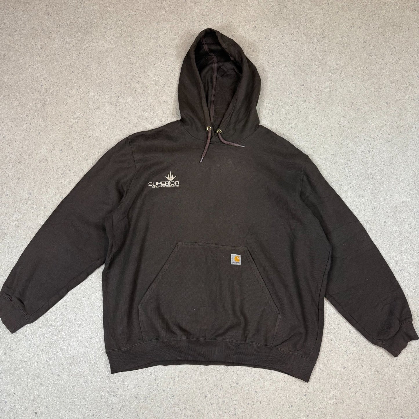 Carhartt Hoodie 2XL Brown Embroidered Heavyweight Hooded