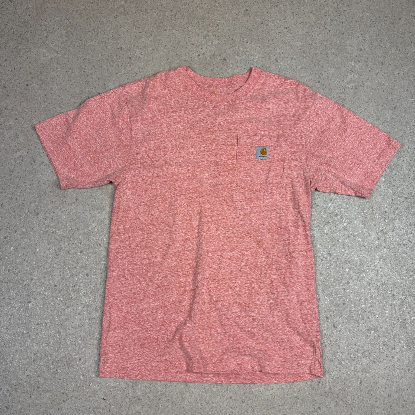 Carhartt T Shirt Small Pink Salmon Colourway Pocket Logo