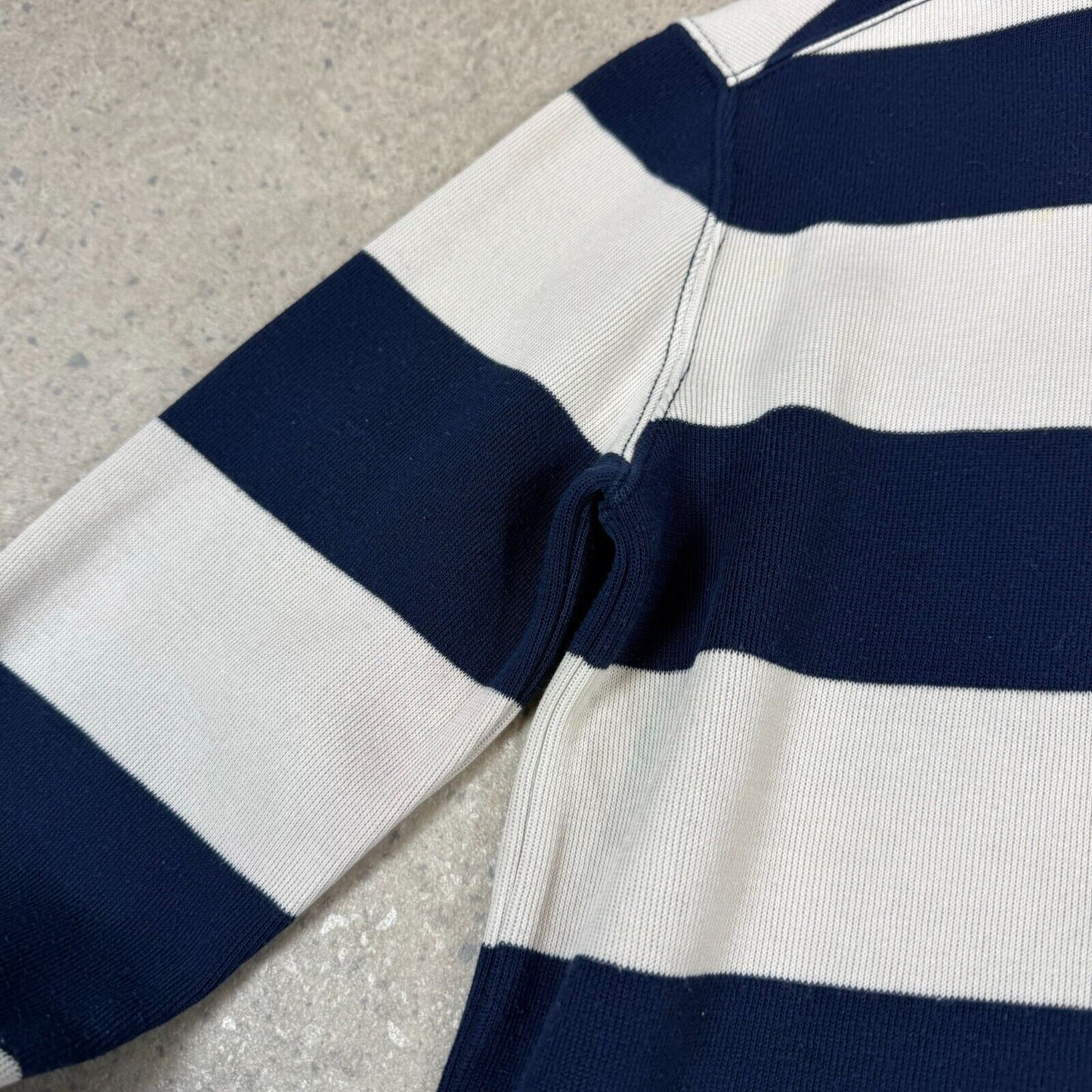 Ralph Lauren 1/4 Zip Jumper XS Blue White Striped