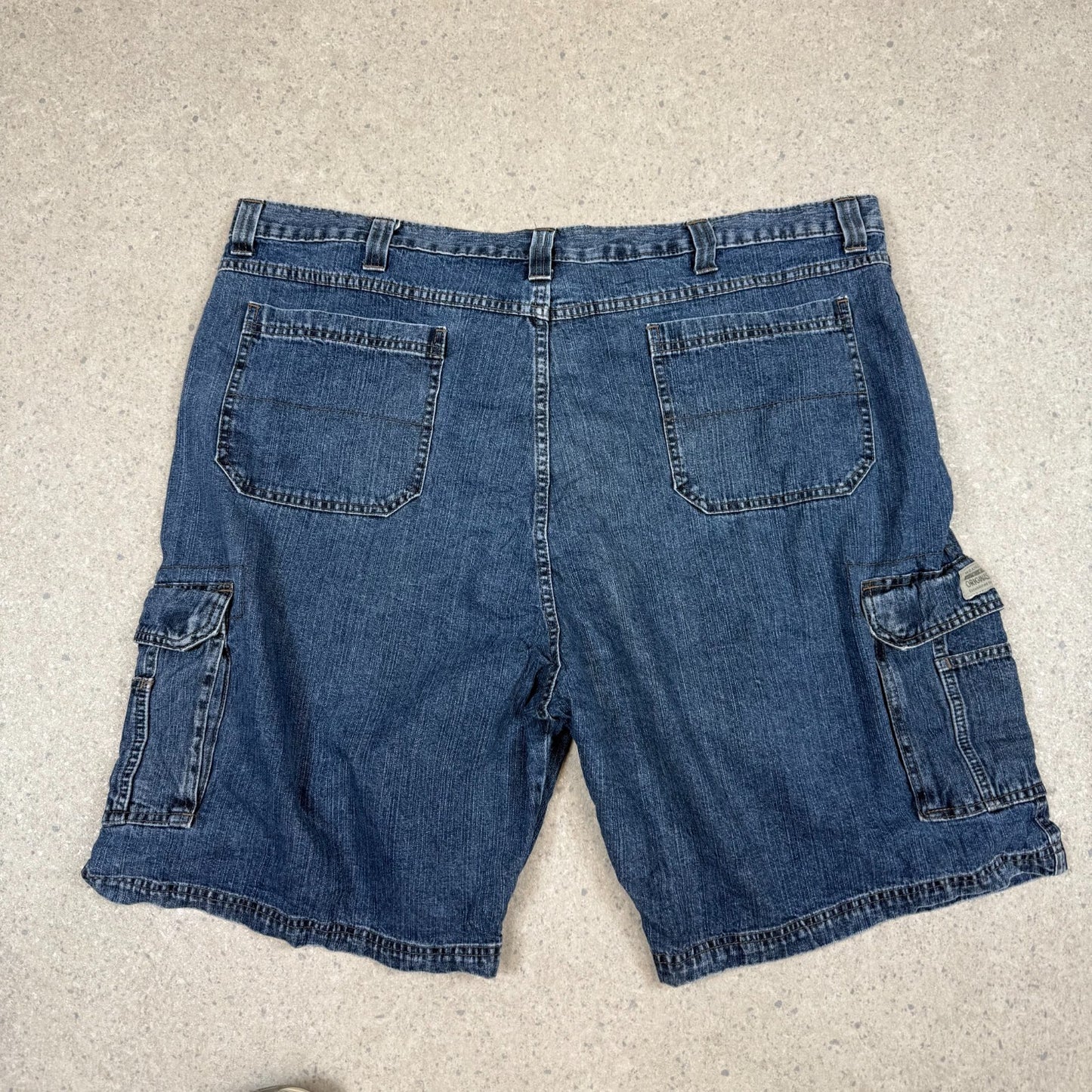 Wrangler Cargo Jorts 44” Blue Baggy Fit Denim