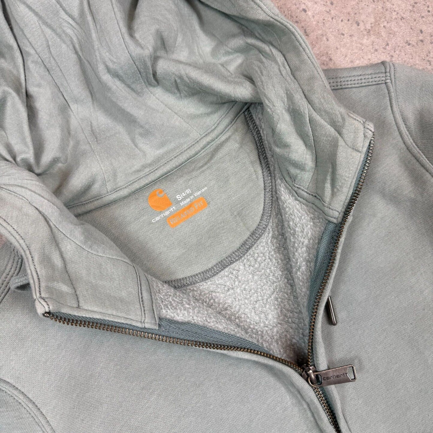 Carhartt Hoodie Mint Green Small Hooded Full Zip Pocket