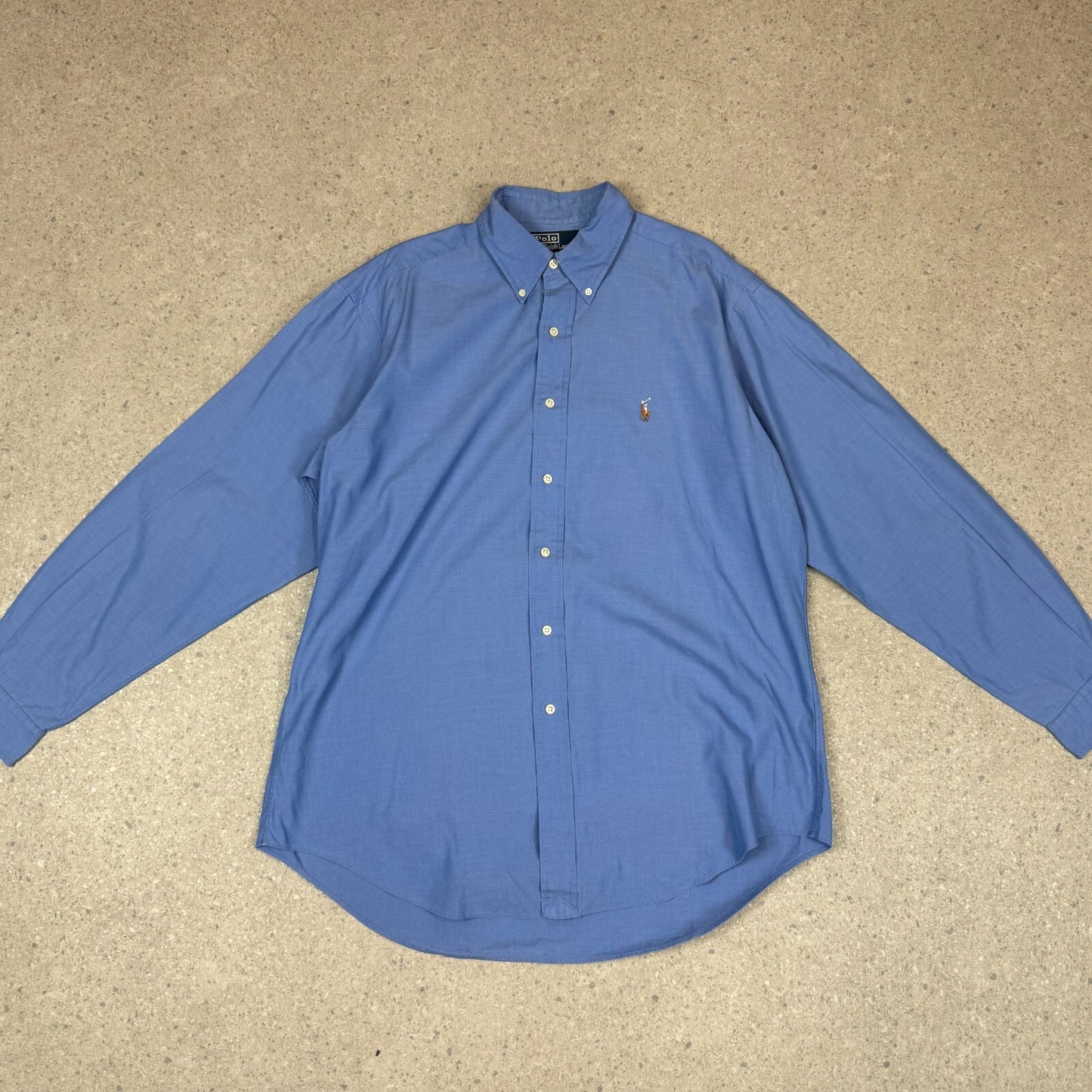 Ralph Lauren Shirt XL Blue Button Up Long Sleeve