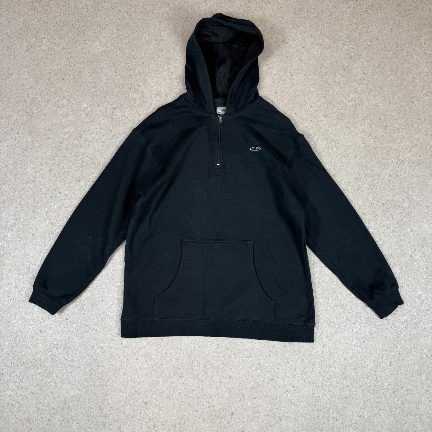 Champion 1/4 Zip Hoodie Medium Black Colourway Embroidered Logo