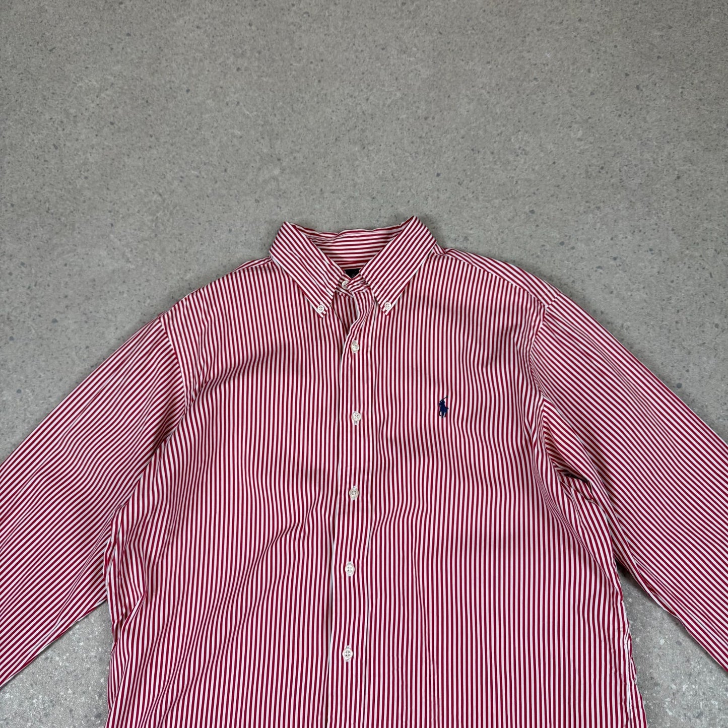 Ralph Lauren Shirt Large Striped Red Colourway Embroidered Logo Long Sleeve