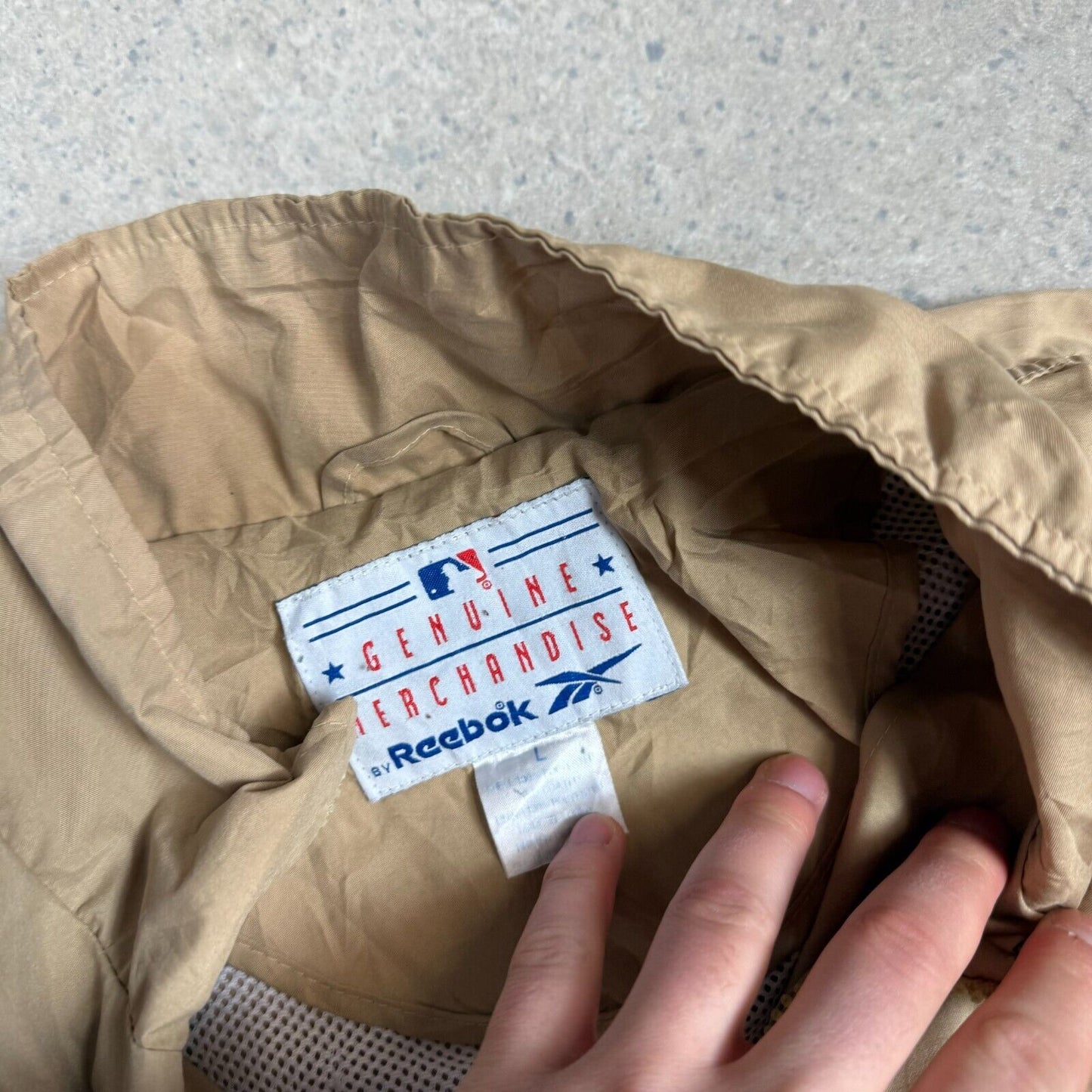 Colardo Rockies Windbreaker Large Vintage MLB Jacket Tan