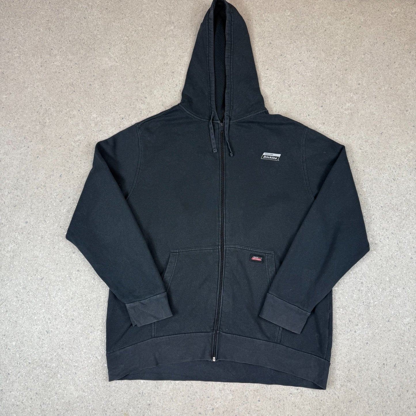 Dickies Hoodie 2XL Black Zip Up Embroidered Logo Hooded