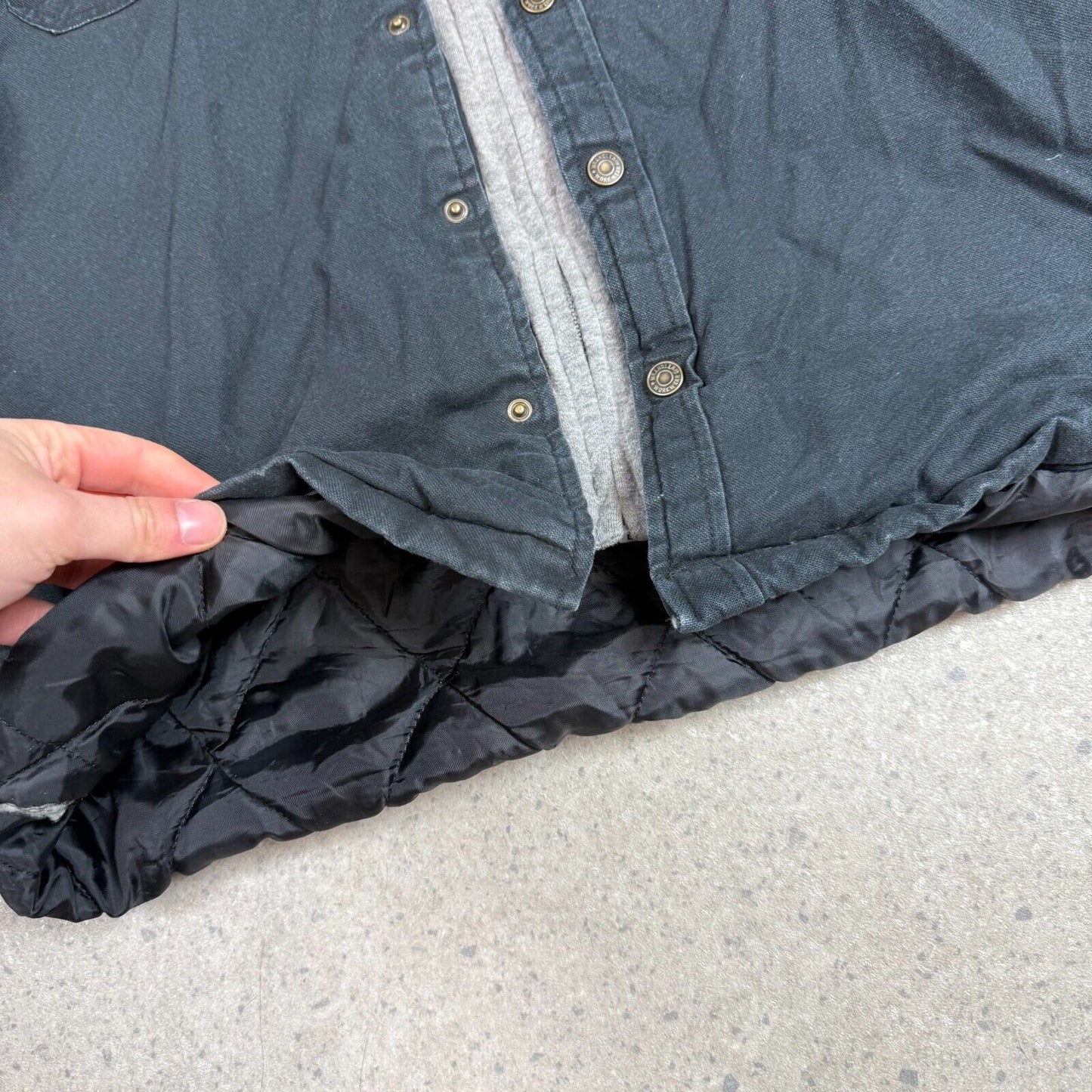 Wrangler Shacket Medium Black Outer Jacket Grey Hoodie Padded Lined