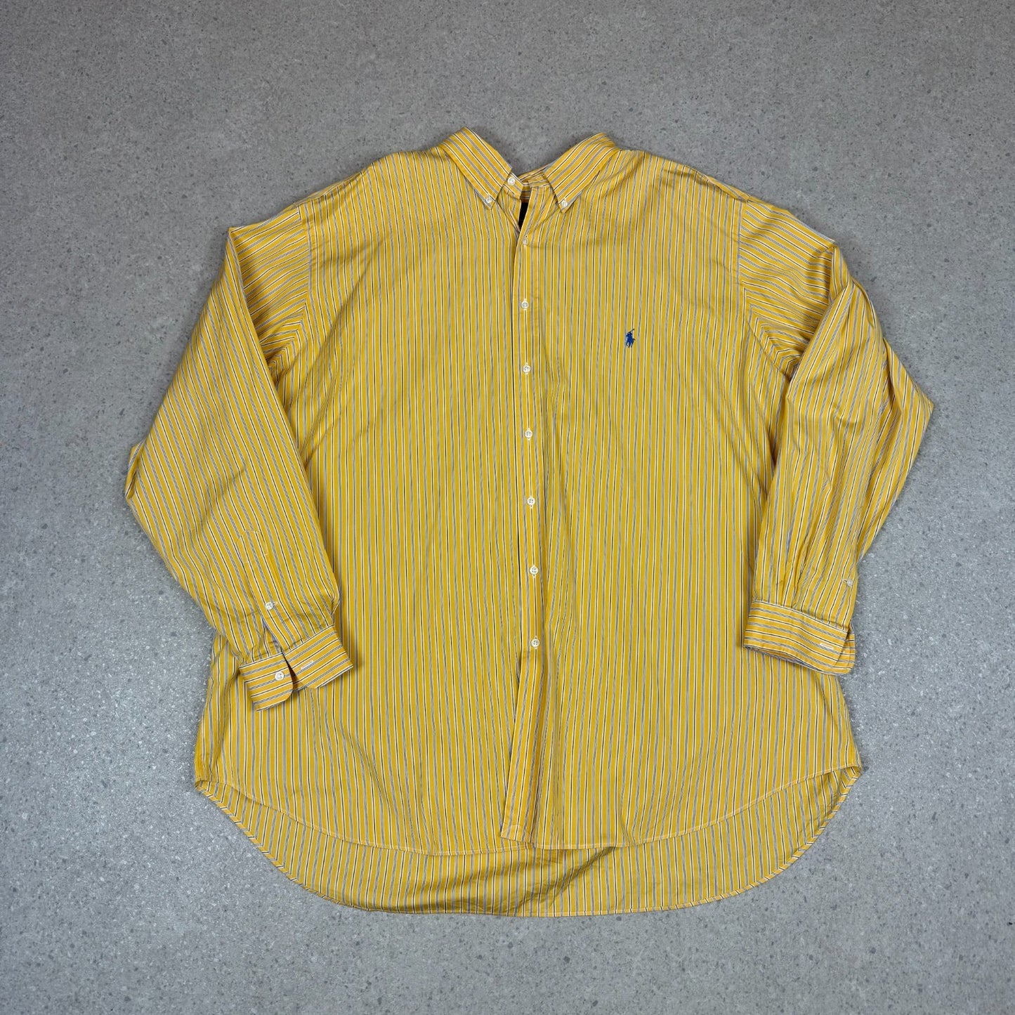 Ralph Lauren Shirt 4XLT Yellow Striped Classic Fit Long Sleeve