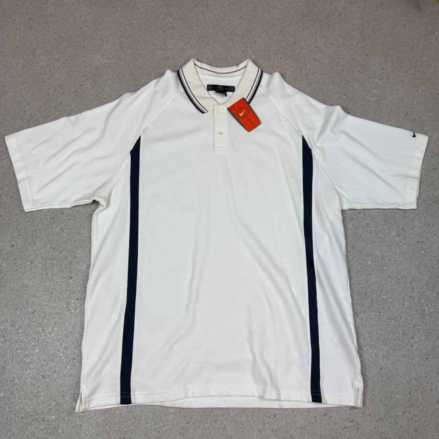Nike Golf Polo Shirt 2XL Cream Colourway Relaxed Fit Vintage Heavyweight