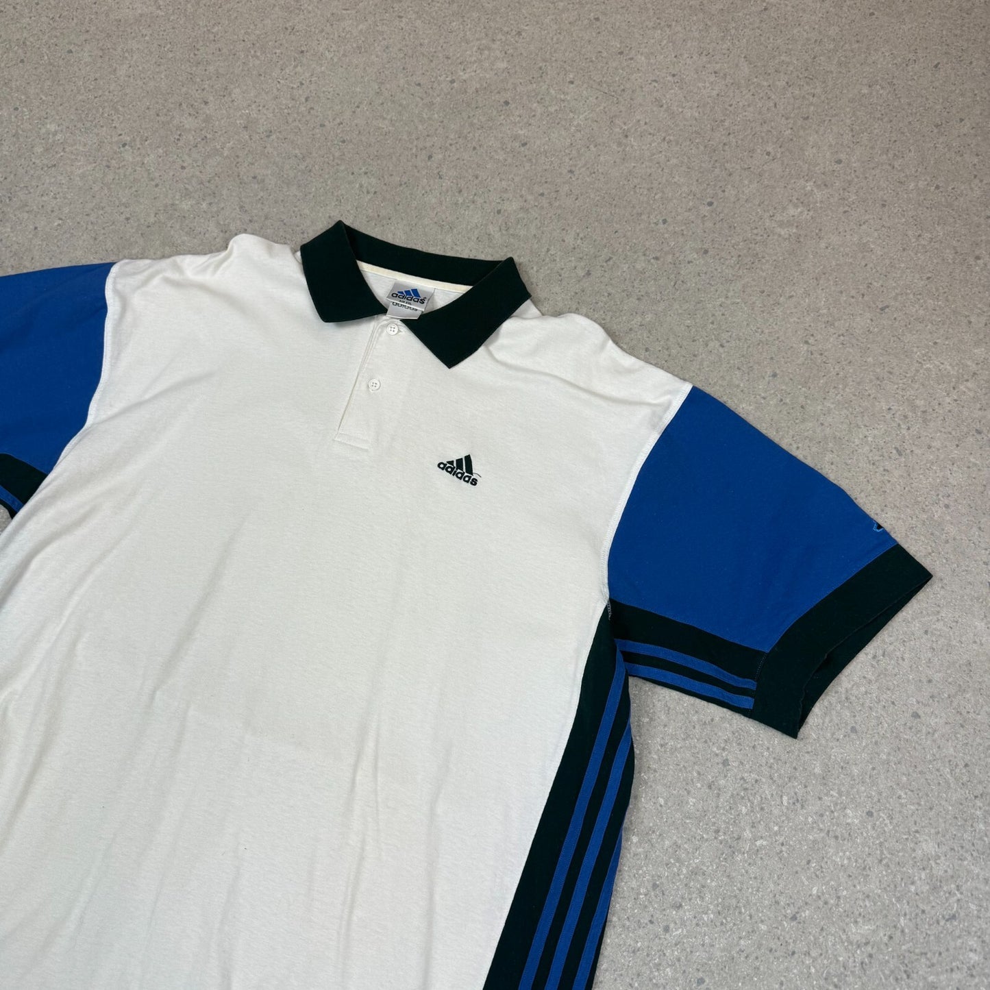 Adidas Polo XXL Cream Navy Colourway Embroidered Logo Vintage 90s
