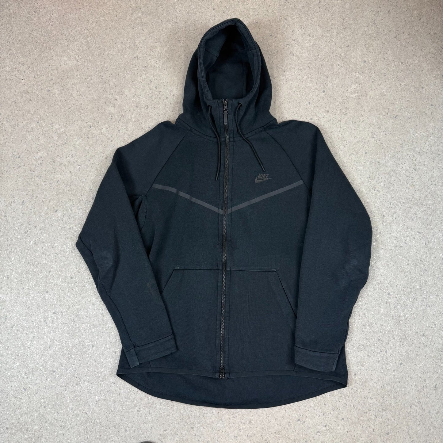 Nike Tech Fleece Full Zip Hoodie Black Large Hooded Pocket