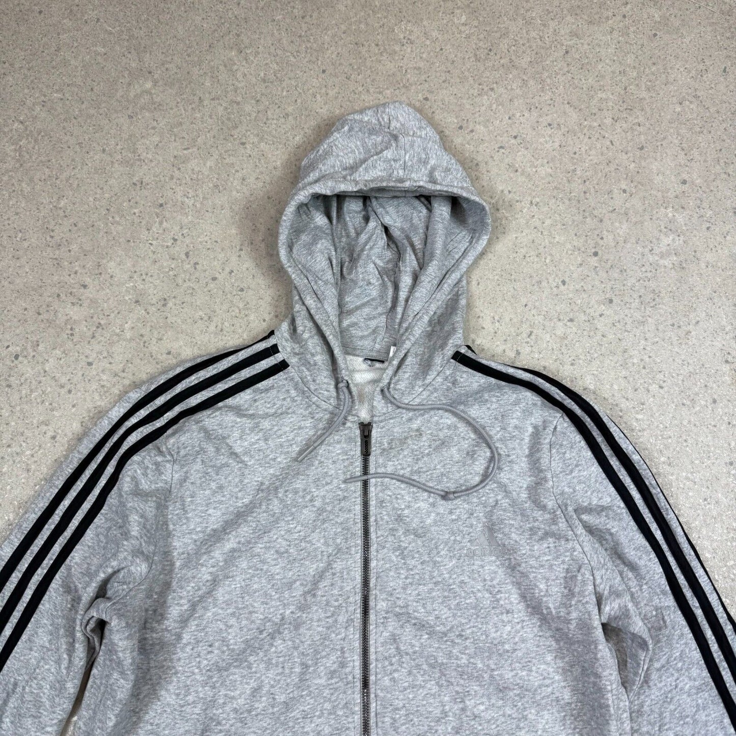 Adidas Hoodie Medium Full Zip Hooded Zip Up Striped