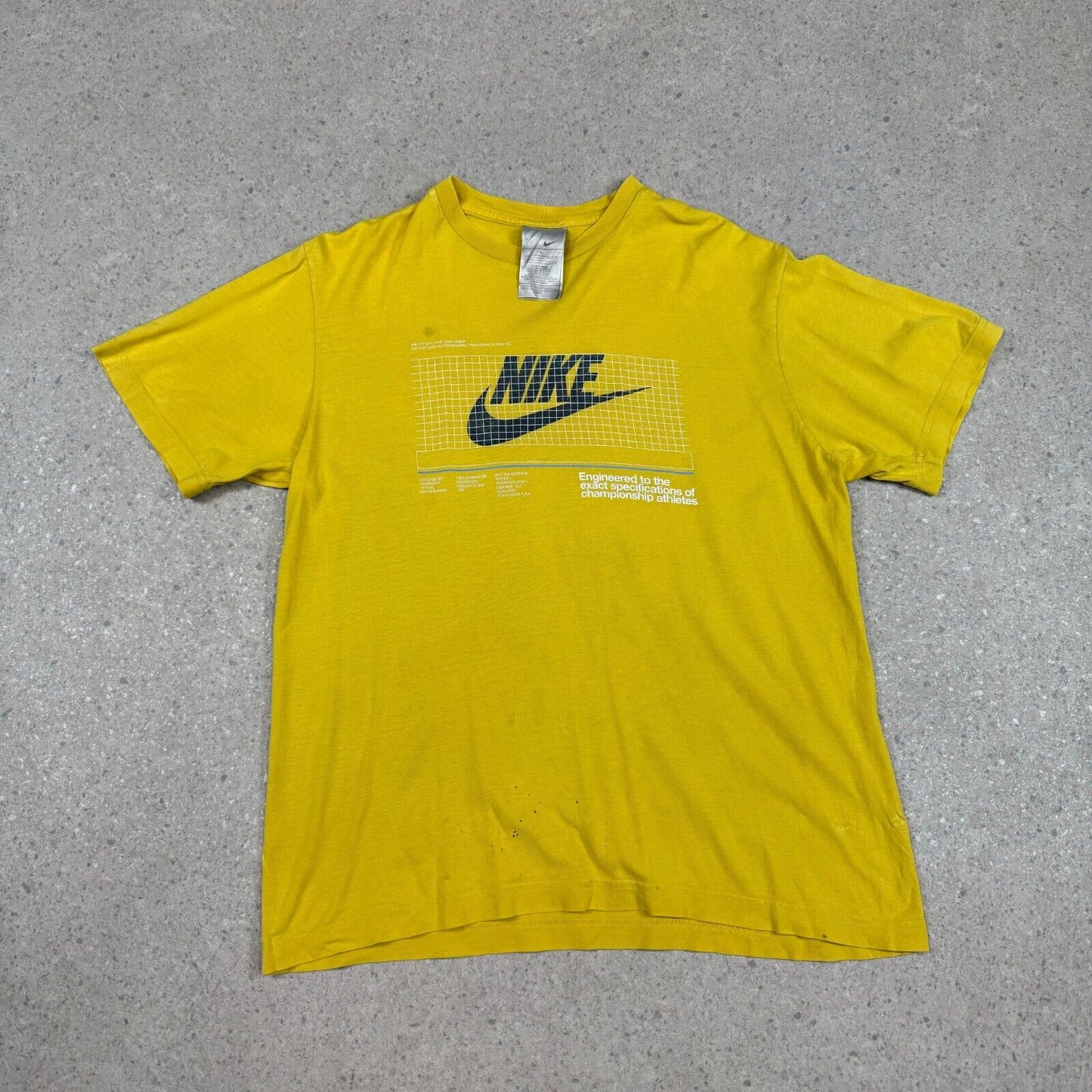 Nike T Shirt Large Yellow Silver Tag Vintage