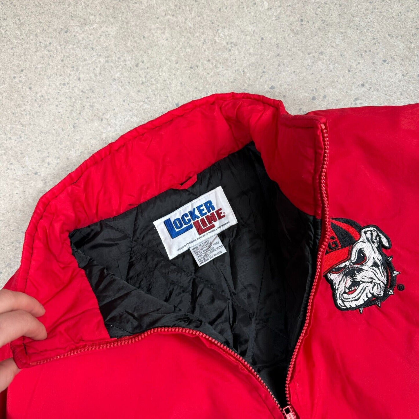 Vintage USA Jacket XL Red Black Bulldogs College