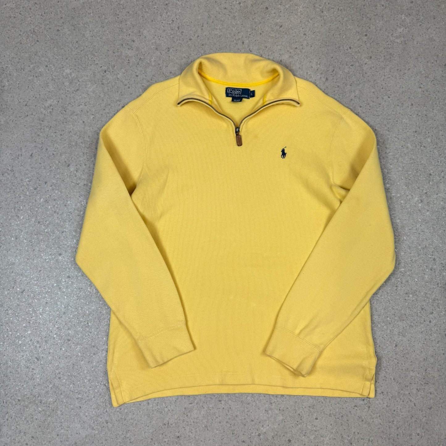 Ralph Lauren 1/4 Zip Large Yellow Colourway Embroidered Logo Cotton
