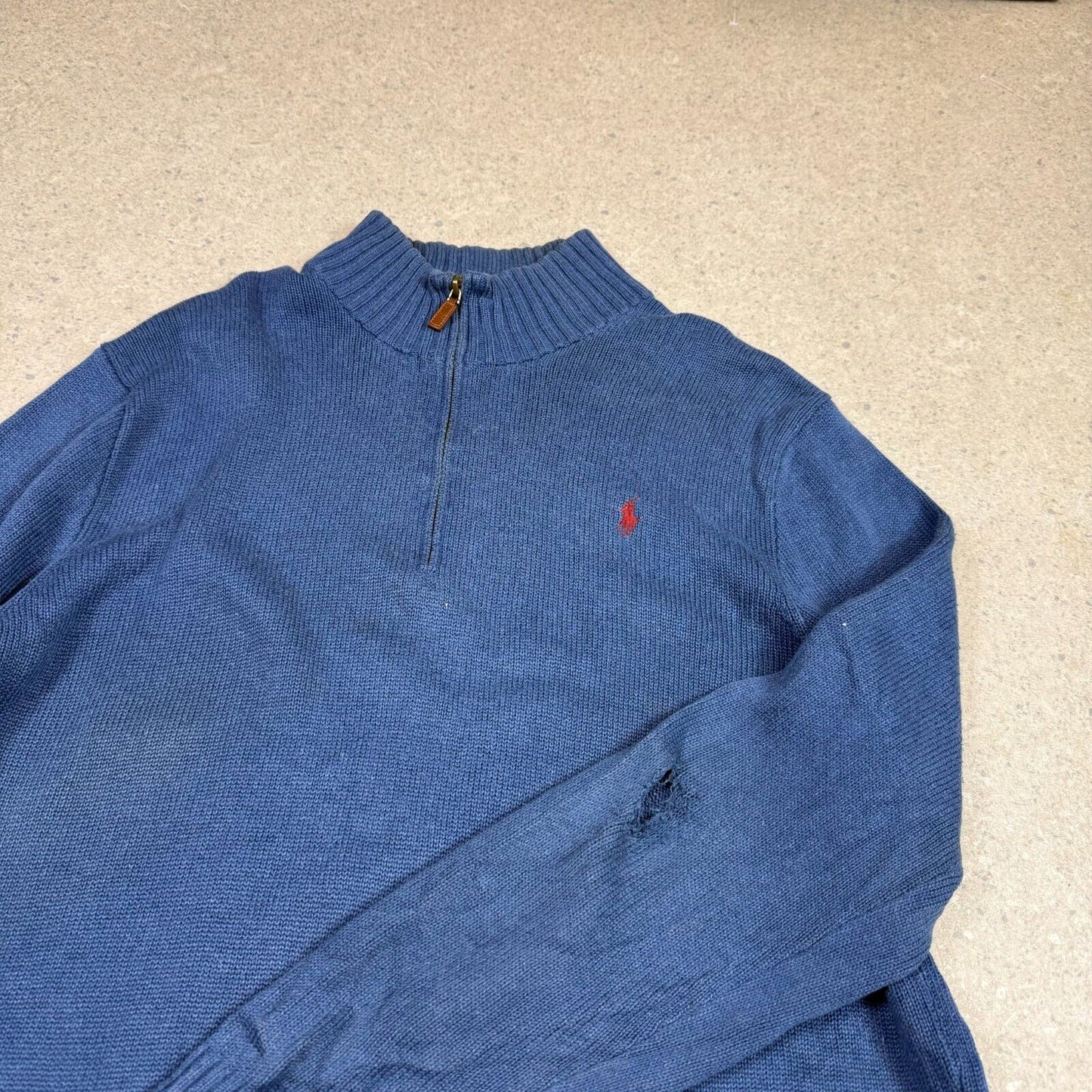 Ralph Lauren 1/4 Zip Jumper Large Blue