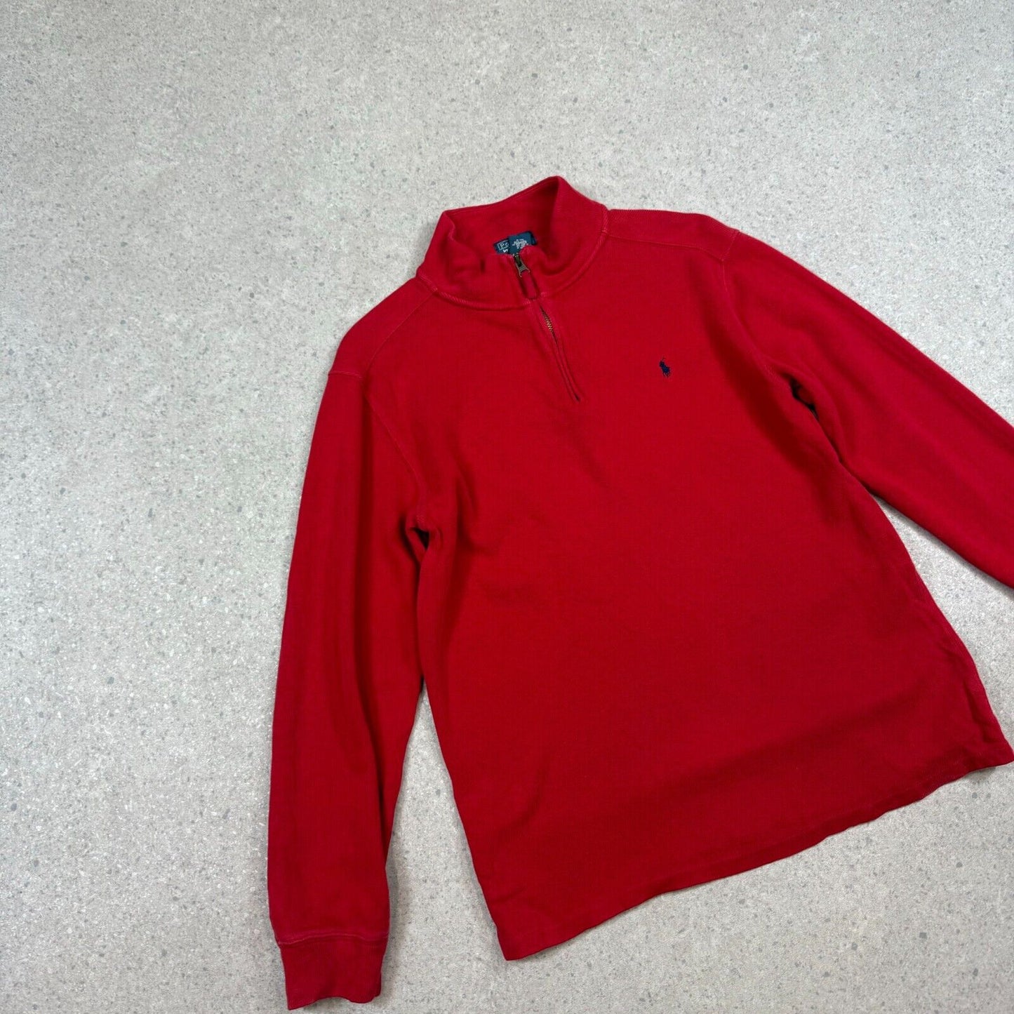 Polo Ralph Lauren 1/4 Zip Jumper Small / Medium Red