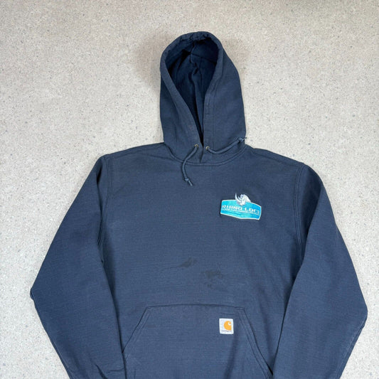 Carhartt Hoodie Navy Medium Rhino Logo Relaxed Fit