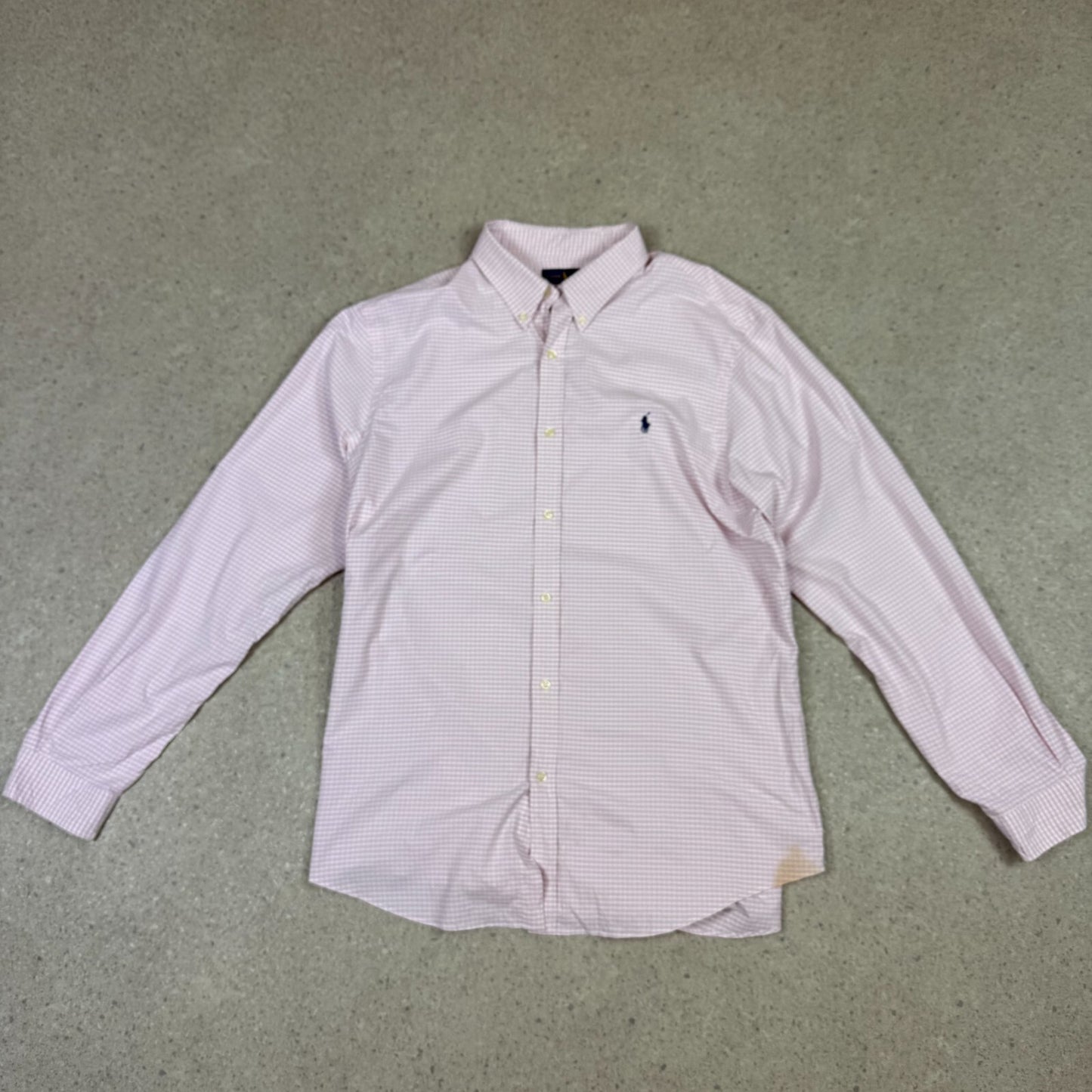 Ralph Lauren Check Shirt 2XL Slim Fit Pink Colourway Long Sleeve